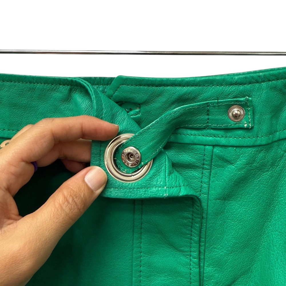 Vintage Metrostyle Green Genuine Leather Pencil Skirt Women's Size 4 - Picture 5 of 9